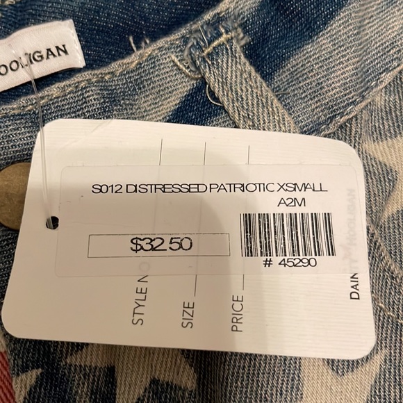 Dainty Hooligan Distressed Patriotic, XS, NWOT - Picture 4 of 4